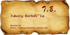 Tuboly Borbála névjegykártya